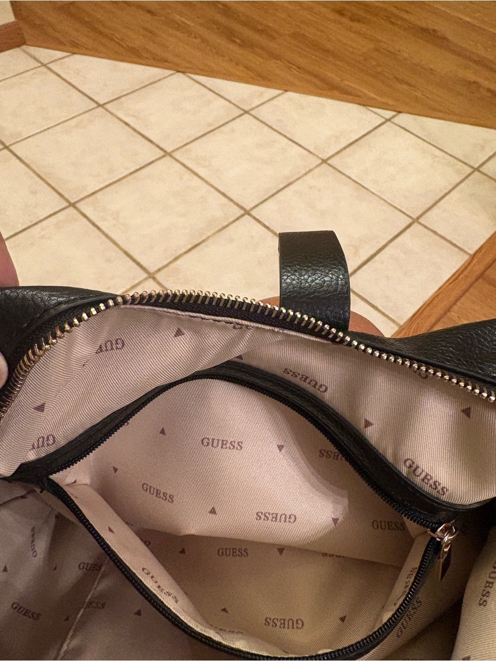 NWT GUESS Brooke Hobo Shoulder Bag Black Gold Hardware Luxury Classic Charm - Picture 9 of 11